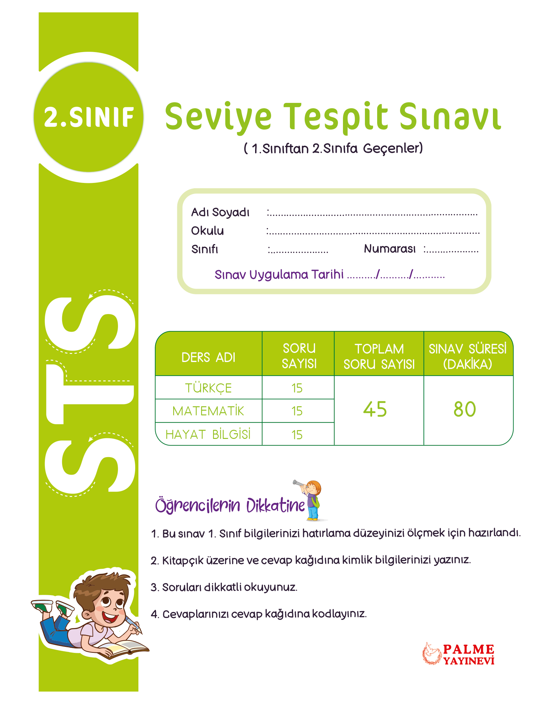2. SINIF TEK SET SEVİYE TESPİT SINAVI